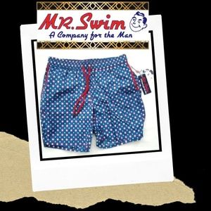 Mr. Swim Dale Geometric Print Trunks NWT